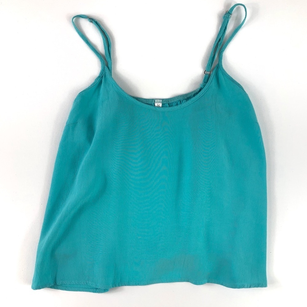 Lucy Love Turquoise Cropped Tank Top Size M